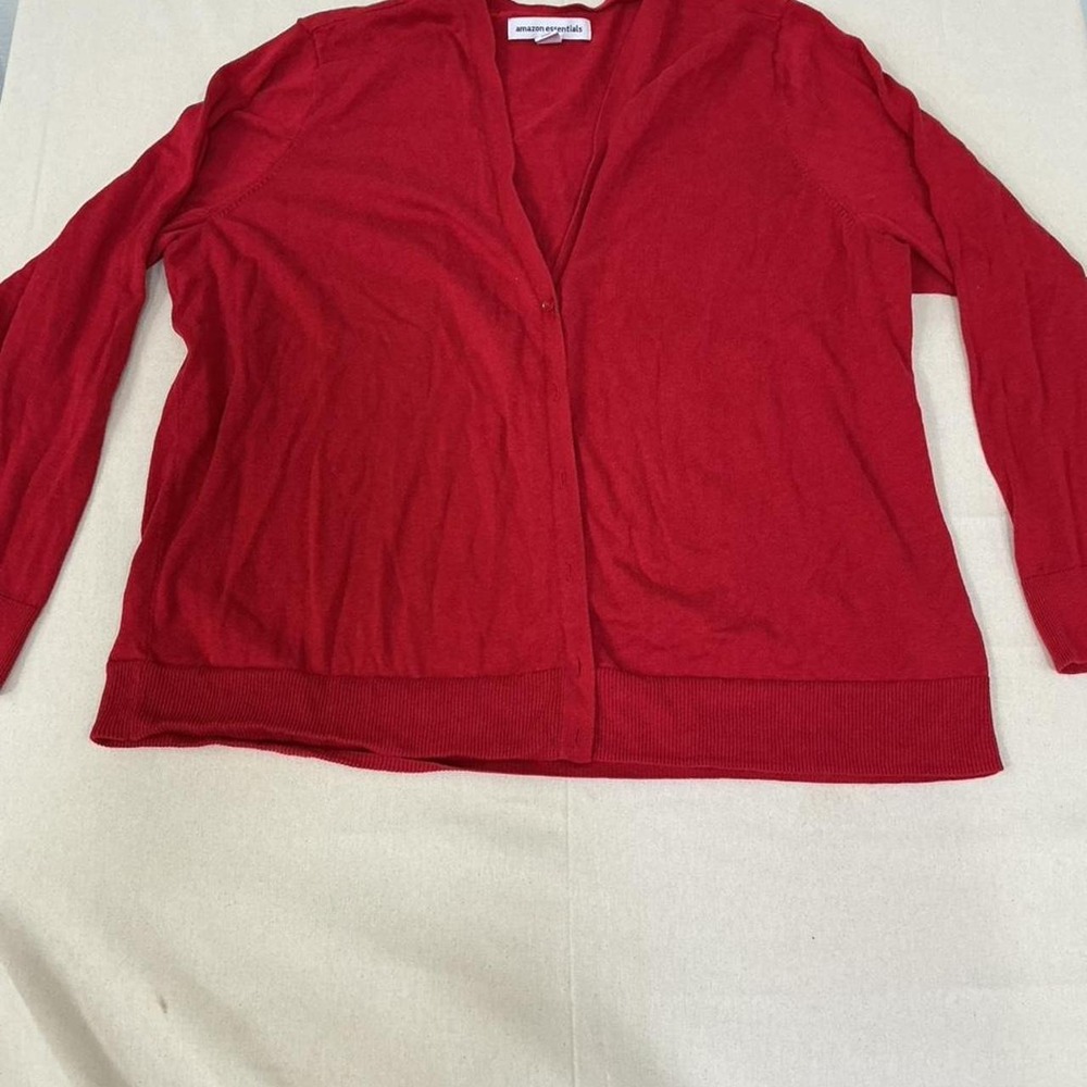 Bright red lightweight cardigan